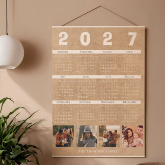 Personalized 2027 Family Photo Collage Calendar Poster