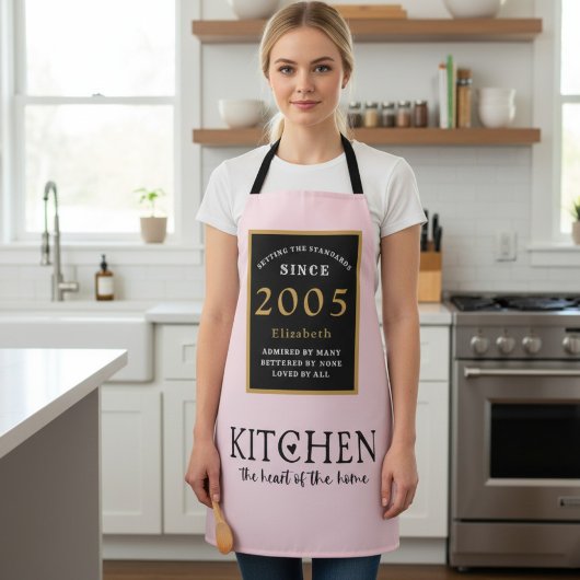 Personalized 21st Birthday Cook Chef Baker Pink Schort