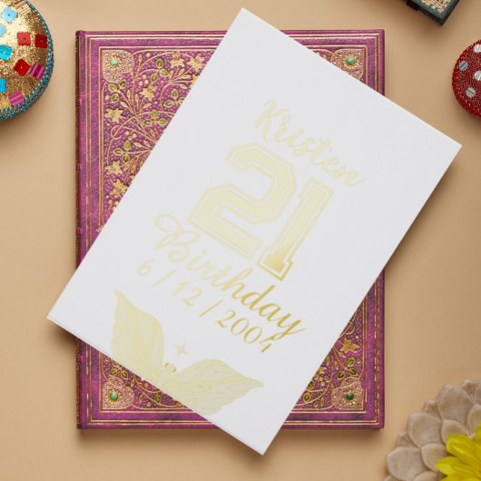 Personalized 21st Birthday gold typography Gastenboek