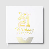 Personalized 21st Birthday gold typography Gastenboek (Voorkant)