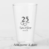 Personalized 25th Anniversary Gift Elegant Modern Glas