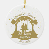Personalized 25th Anniversary Gift Keepsake Keramisch Ornament (Voorkant)