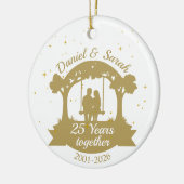 Personalized 25th Anniversary Gift Keepsake Keramisch Ornament (Links)