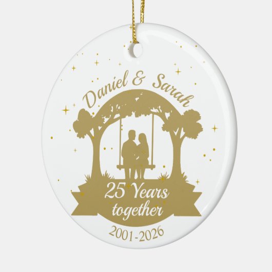 Personalized 25th Anniversary Gift Keepsake Keramisch Ornament (Links)