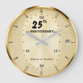 Personalized 25th Anniversary Gold Grote Klok