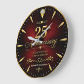 Personalized 25th Anniversary Jubilee Gift Grote Klok (Hoek)