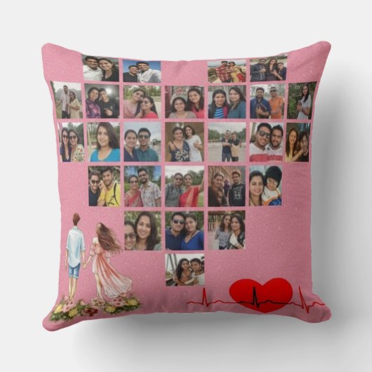 Personalized 25th Wedding Anniversary Photo Collag Kussen (Achterkant)