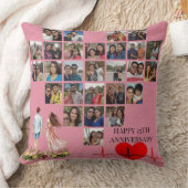 Personalized 25th Wedding Anniversary Photo Collag Kussen (Deken)