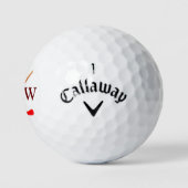 Personalized 2-initials Red Clubs Golfer Age Golfballen (Logo)