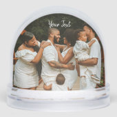 Personalized 2 Photo & Custom Text Template Sneeuwbol (Voorkant)