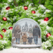 Personalized 2 Photo Family Joyful Christmas Sneeuwbol (Kerstmis)