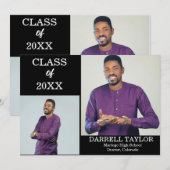 Personalized 2-Photo Graduation Announcement Aankondiging (Voorkant / Achterkant)