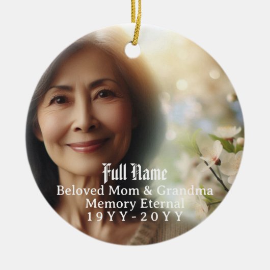 Personalized 2 Photo, Name Memorial Ornament (Voorkant)