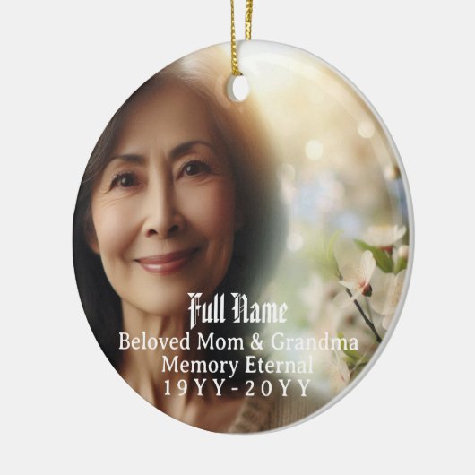 Personalized 2 Photo, Name Memorial Ornament (Links)
