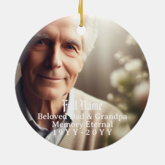 Personalized 2 Photo, Name Memorial Ornament (Achterkant)