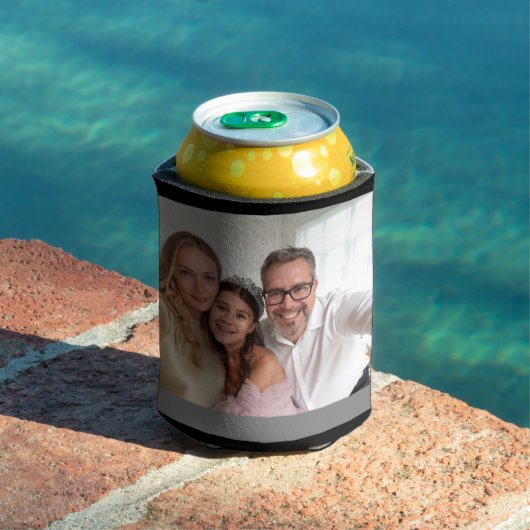 Personalized 2 Photo Template Double Sided Can Coo Blikjeskoeler (Insitu Zwembad)
