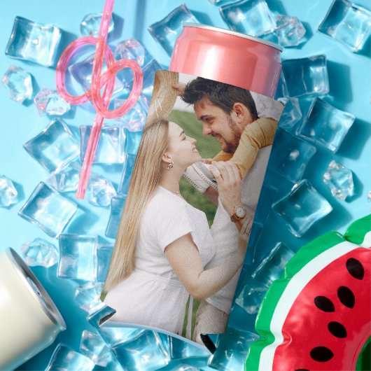 Personalized 2 Photo Template Double Sided Can Coo Seltzer Blikjeskoeler (Insitu Zomer)