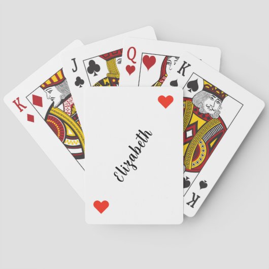 Personalized 2-Red Hearts Playing Cards Pokerkaarten (Achterkant)