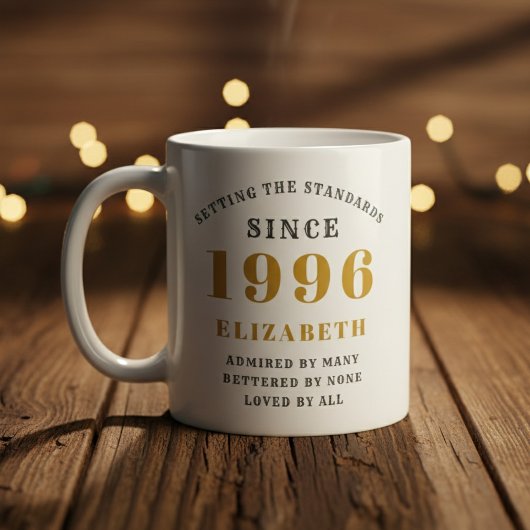 Personalized 30th Birthday 1996 Add Name Elegant Koffiemok