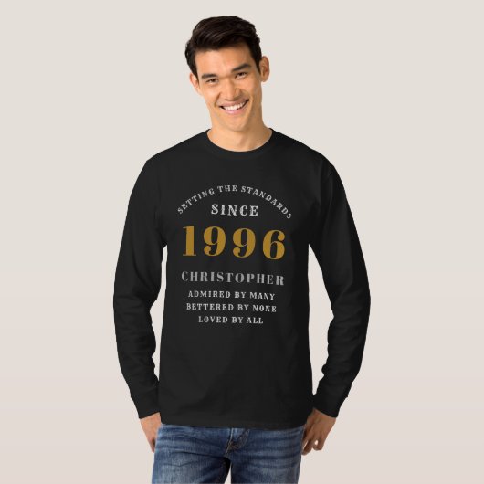 Personalized 30th Birthday 1996 Add Name T-shirt (Voorkant volledig)