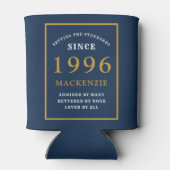 Personalized 30th Birthday 1996 Elegant Blue Gold Blikjeskoeler (Achterkant)