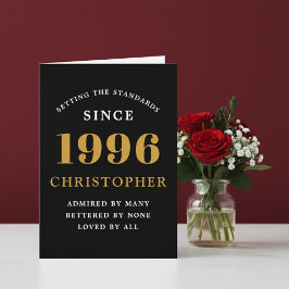 Personalized 30th Birthday Born 1996 Vintage Black Kaart