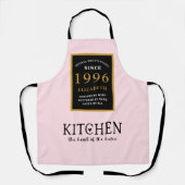 Personalized 30th Birthday Cook Chef Baker Pink Schort (Voorkant)