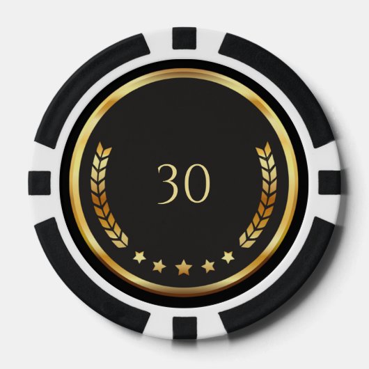 Personalized 30th Birthday Poker Chips (Voorkant)