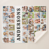 Personalized 36 Photos Collage Cute Trendy Family Sherpa Deken (Voorkant (horizontaal))