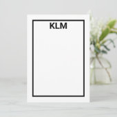Personalized 3 Letter Monogram Notecards Bedankkaart (Staand voorkant)