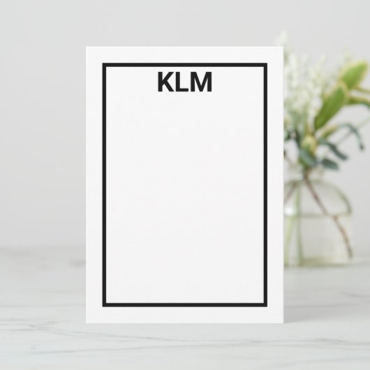 Personalized 3 Letter Monogram Notecards Bedankkaart (Staand voorkant)
