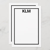 Personalized 3 Letter Monogram Notecards Bedankkaart (Voorkant / Achterkant)