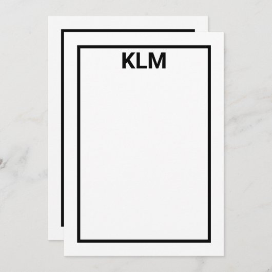 Personalized 3 Letter Monogram Notecards Bedankkaart (Voorkant / Achterkant)