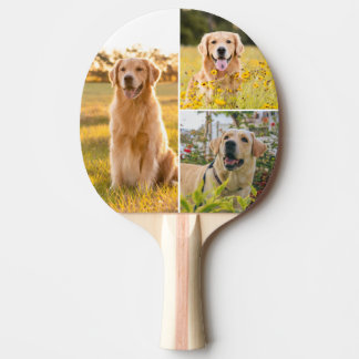 Personalized 3 Photo Collage Ping Pong Paddle Tafeltennisbatje