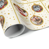 Personalized 3 Photo - Custom Family Holiday Cadeaupapier (Rol Hoek)