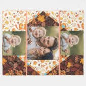 Personalized 3 Photo Fall Family Fleece Deken (Voorkant (Horizontaal))