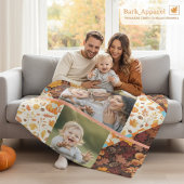 Personalized 3 Photo Fall Family Fleece Deken