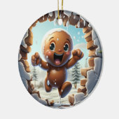 Personalized 3D Gingerbread Man Keramisch Ornament (Links)