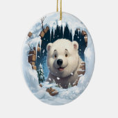 Personalized 3D Polar Bear Keramisch Ornament (Rechts)