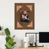 Personalized 3D Rustic Wood Pattern Frame Poster (Thuiskantoor)