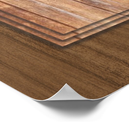 Personalized 3D Rustic Wood Pattern Frame Poster (Hoek)