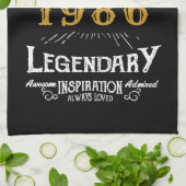 Personalized 40th Birthday 1986 Vintage Legend Theedoek (Gevouwen)