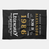 Personalized 40th Birthday 1986 Vintage Legend Theedoek (Horizontaal)