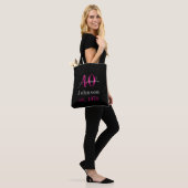 Personalized 40th Birthday Black Hot Pink Tote Bag (Op model)