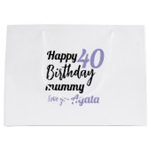 Personalized 40th Birthday Gift Bag - Custom Name Groot Cadeauzakje (Voorkant)