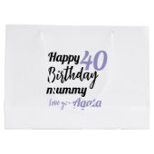 Personalized 40th Birthday Gift Bag - Custom Name Groot Cadeauzakje (Achterkant)