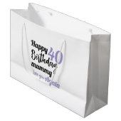Personalized 40th Birthday Gift Bag - Custom Name Groot Cadeauzakje (Voorkant Gekanteld)