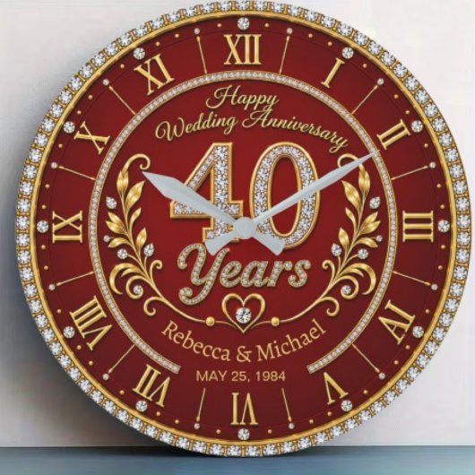 Personalized 40th Wedding Anniversary Grote Klok