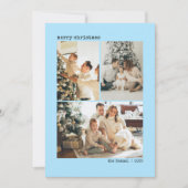 Personalized 4 Family Photo Collage Pest Color Feestdagenkaart (Voorkant)