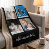 Personalized 4 Photo Collage – Custoum Photos Gift Fleece Deken